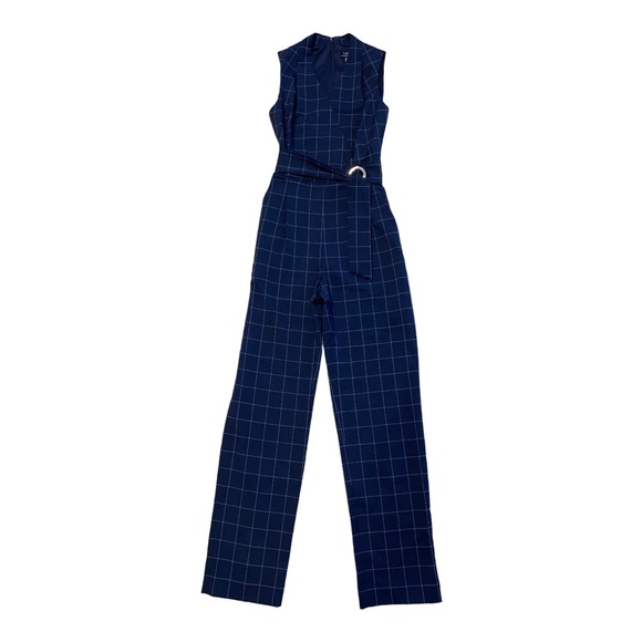 TAHARI LEVINE plaid jumpsuit size 4 NWOT